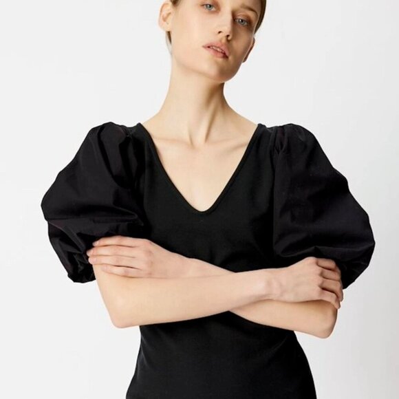 GESTUZ NemaGZ Puff Sleeve Sheath Dress Black - Picture 2 of 7